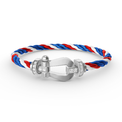 [Luna Brilliance]FORCE LARGE HORSESHOE HALF DIAMOND BRACELET SILVER
