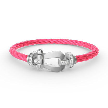 [Luna Brilliance]FORCE LARGE HORSESHOE HALF DIAMOND BRACELET SILVER