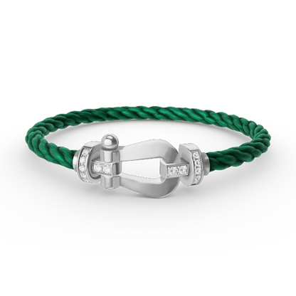 [Luna Brilliance]FORCE LARGE HORSESHOE HALF DIAMOND BRACELET SILVER
