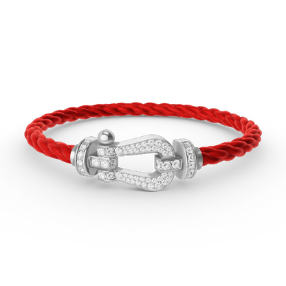 [Luna Brilliance]FORCE LARGE HORSESHOE FULL DIAMOND BRACELET SILVER
