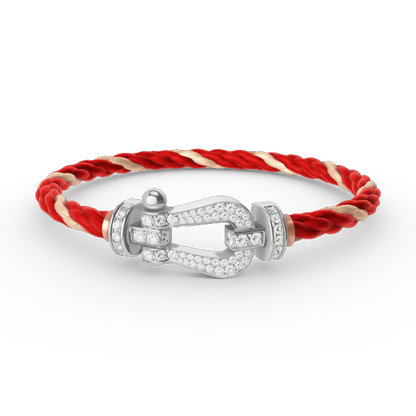 [Luna Brilliance]FORCE LARGE HORSESHOE FULL DIAMOND BRACELET SILVER