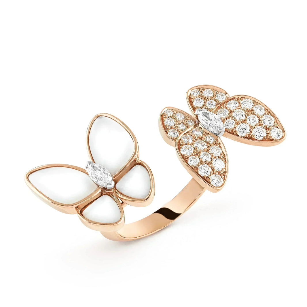 [Luna Brilliance]TWIN BUTTERFLY DIAMOND MOP RING