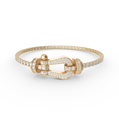 [Luna Brilliance]FORCE  LARGE HORSESHOE FULL DIAMOND TENNIS BRACELET